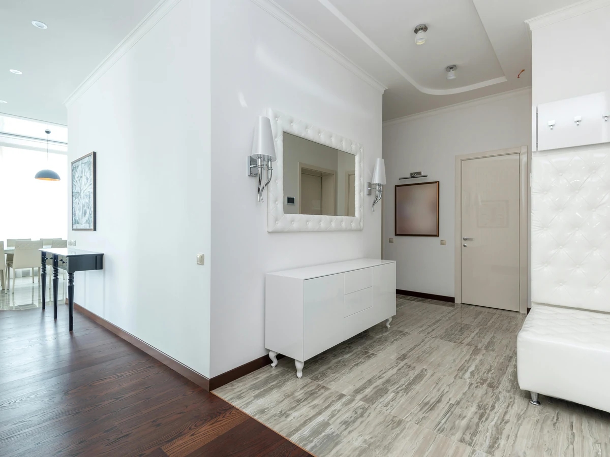 Modern bright hallway painted by Beaconsfield Decorators